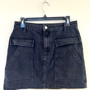 Topshop Black Demin Mini Skirt